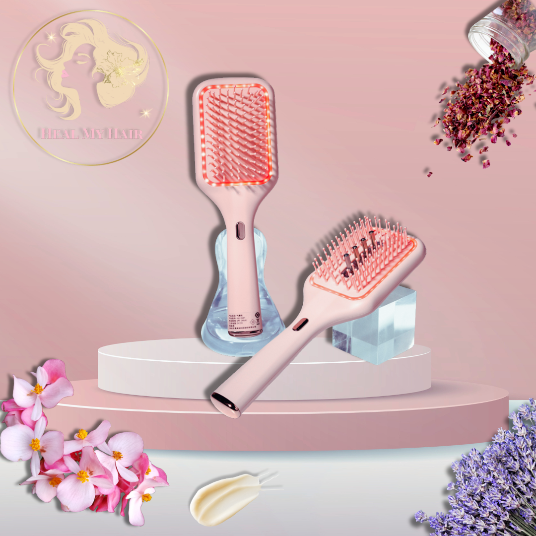 Infrared Oil‑Dispensing Scalp Massage Detangle Brush | Heal My Hair