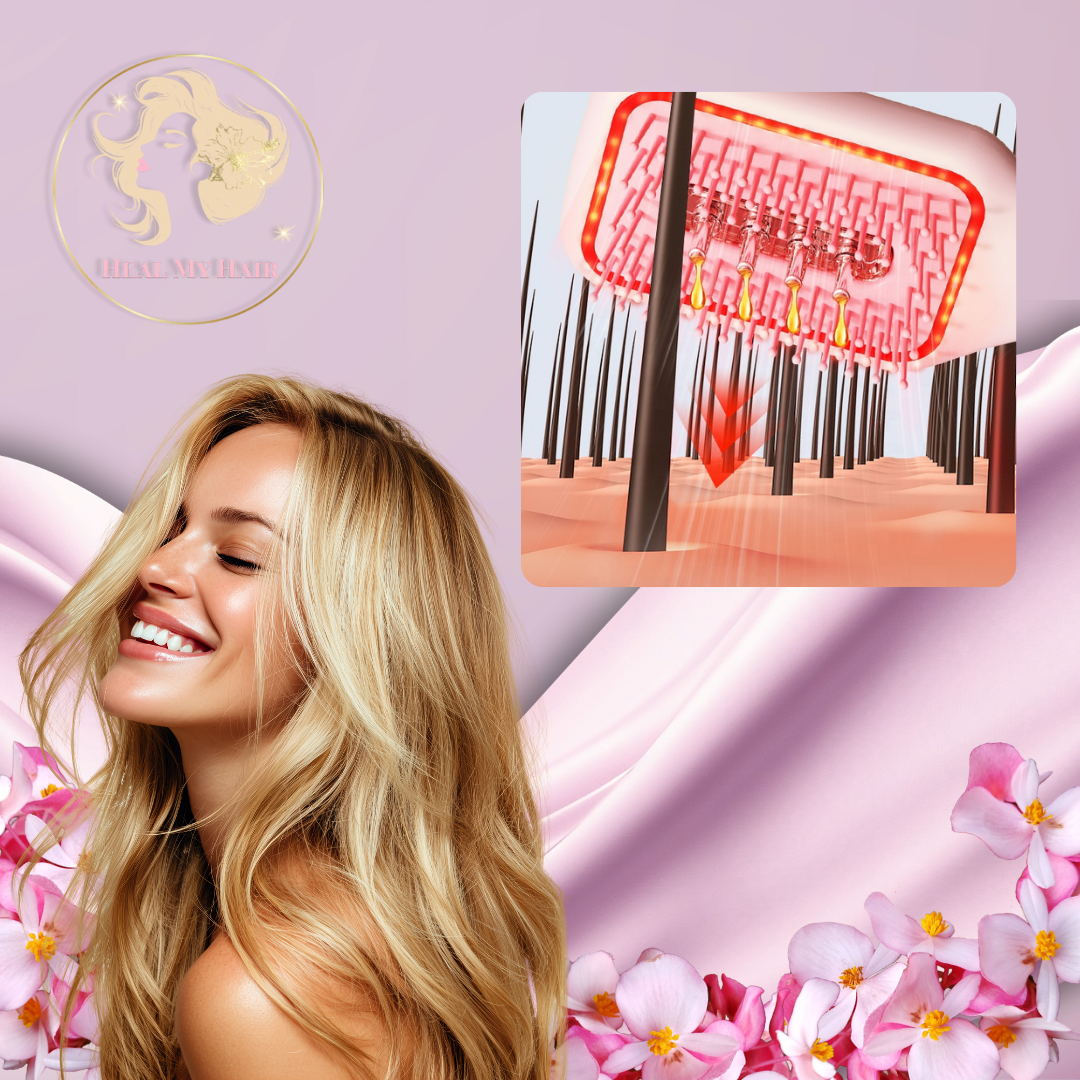 Infrared Oil‑Dispensing Scalp Massage Detangle Brush | Heal My Hair